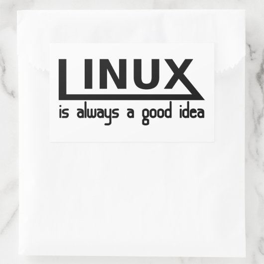 Sticker Rectangulaire Linux (Sac)
