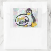 Sticker Rectangulaire LINUX INSIDE Tux Linux Penguin Logo (Sac)