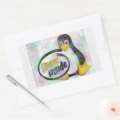 Sticker Rectangulaire LINUX INSIDE Tux Linux Penguin Logo (Enveloppe)