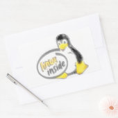 Sticker Rectangulaire LINUX INSIDE Tux Linux Penguin Logo (Enveloppe)