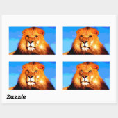 Sticker Rectangulaire Lion (Feuille)