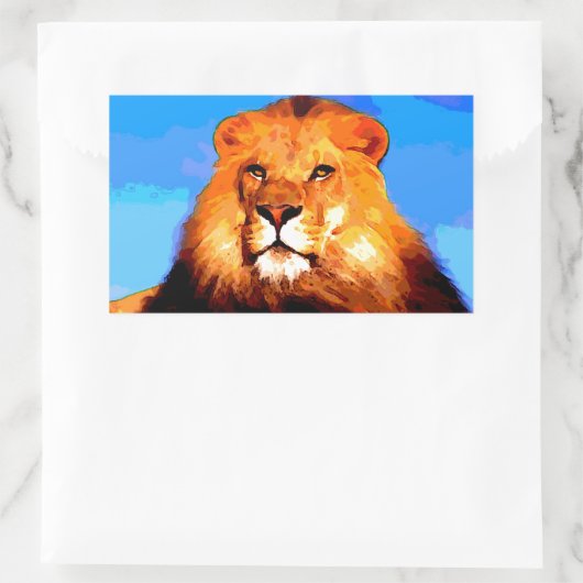 Sticker Rectangulaire Lion (Sac)