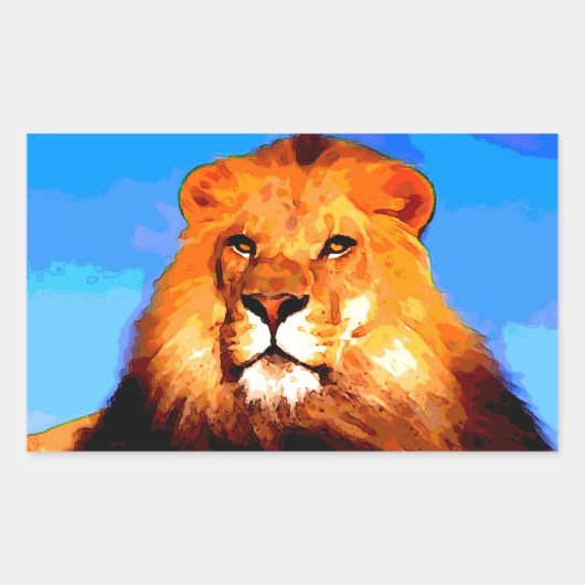 Sticker Rectangulaire Lion (Devant)