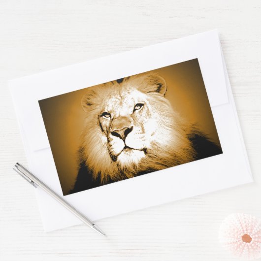 Sticker Rectangulaire Lion (Enveloppe)
