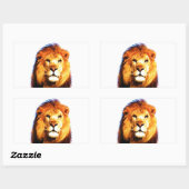 Sticker Rectangulaire Lion (Feuille)