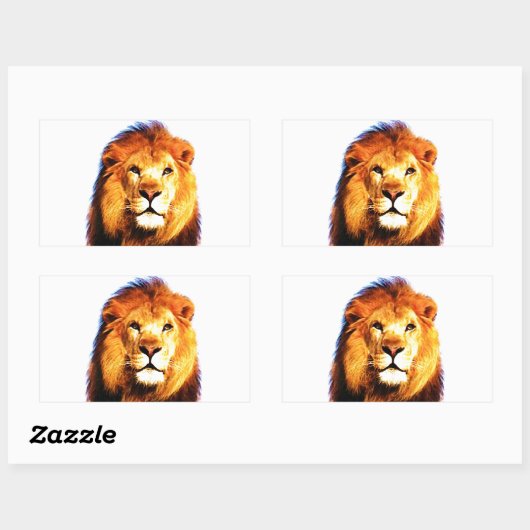 Sticker Rectangulaire Lion (Feuille)