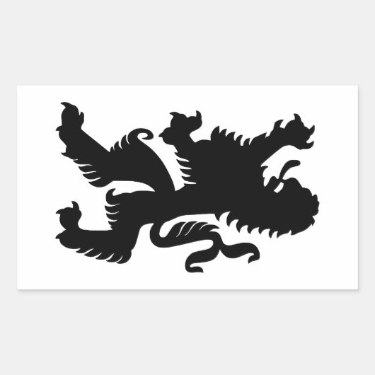 Sticker Rectangulaire Lion bavarois noir (Devant)