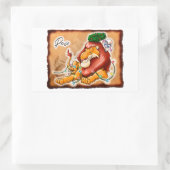 Sticker Rectangulaire LION ET AGNEAU PAIX par Jeff Willis Art (Sac)