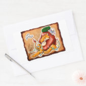 Sticker Rectangulaire LION ET AGNEAU PAIX par Jeff Willis Art (Enveloppe)