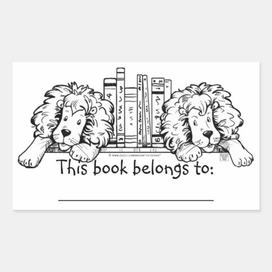 Sticker Rectangulaire Lion finit la plaque personnalisée (Devant)