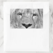 Sticker Rectangulaire Lion noir et blanc (Sac)