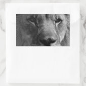 Sticker Rectangulaire Lion noir et blanc (Sac)
