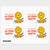Sticker Rectangulaire Lion plaque d'immatriculation orange blanc id étiq (Feuille)