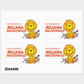 Sticker Rectangulaire Lion plaque d'immatriculation orange blanc id étiq (Feuille)