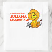 Sticker Rectangulaire Lion plaque d'immatriculation orange blanc id étiq (Sac)