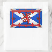 Sticker Rectangulaire Lion Rampant sur le drapeau écossais (Sac)