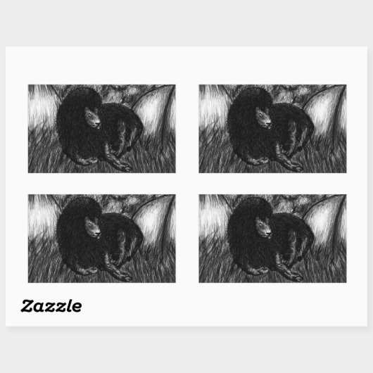 Sticker Rectangulaire Lion solitaire (Feuille)