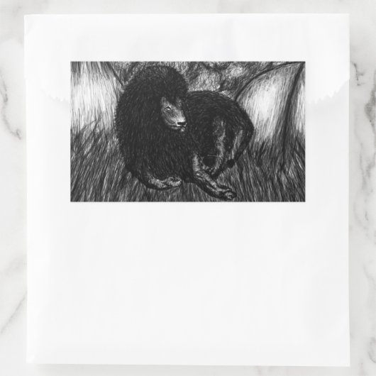 Sticker Rectangulaire Lion solitaire (Sac)