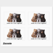 Sticker Rectangulaire Lion, Tigre & Ours Cubs Cuddin Best Friends (Feuille)