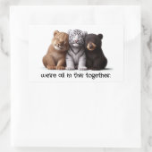 Sticker Rectangulaire Lion, Tigre & Ours Cubs Cuddin Best Friends (Sac)