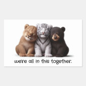 Sticker Rectangulaire Lion, Tigre & Ours Cubs Cuddin Best Friends (Devant)