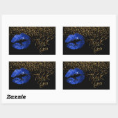 Sticker Rectangulaire Lipsense SeneGence Merci - Lèvres bleues (Feuille)