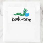 Sticker Rectangulaire Lire Buddy Cute Bookwort Avec Livre (Sac)