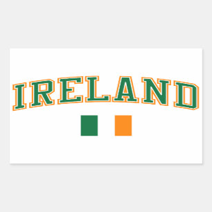 Sticker Rectangulaire L'Irlande + Drapeau