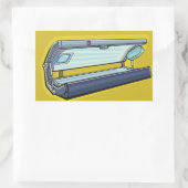 Sticker Rectangulaire Lit de bronzage Spa Rétro (Sac)