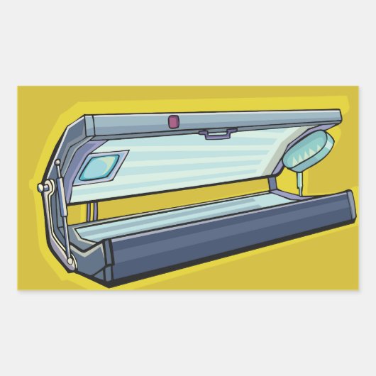 Sticker Rectangulaire Lit de bronzage Spa Rétro (Devant)