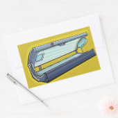 Sticker Rectangulaire Lit de bronzage Spa Rétro (Enveloppe)