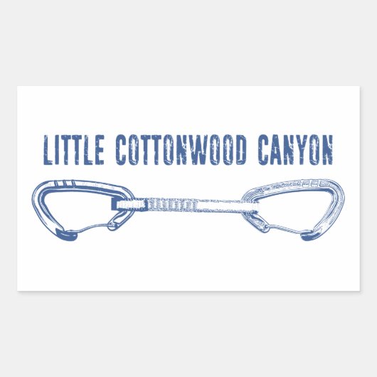 Sticker Rectangulaire Little Cottonwood Canyon Escalade Quickdraw (Devant)
