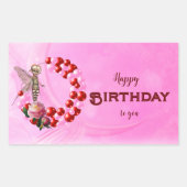 Sticker Rectangulaire Little Fairy vous souhaite un joyeux anniversaire (Devant)