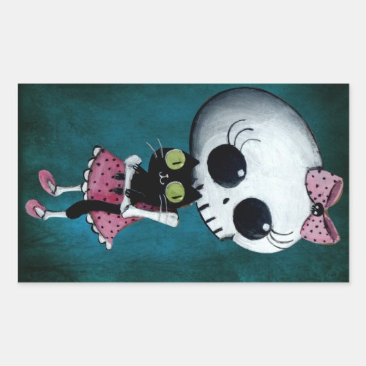 Sticker Rectangulaire Little Miss Death - Halloween Beauté (Devant)