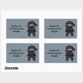 Sticker Rectangulaire Little Ninja Warrior on Grey (Feuille)