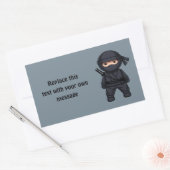 Sticker Rectangulaire Little Ninja Warrior on Grey (Enveloppe)