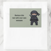 Sticker Rectangulaire Little Ninja Warrior on Sage Green (Sac)