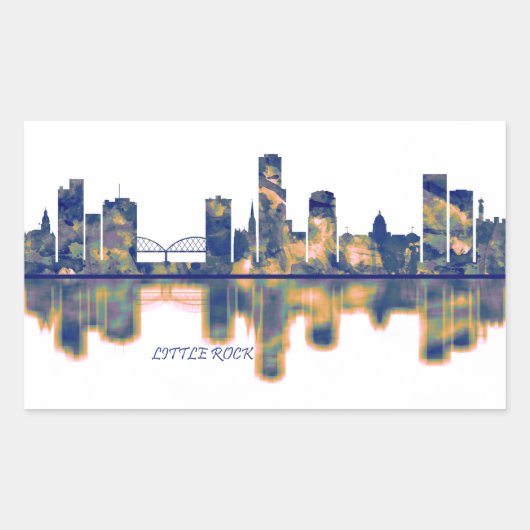 Sticker Rectangulaire Little Rock Skyline (Devant)