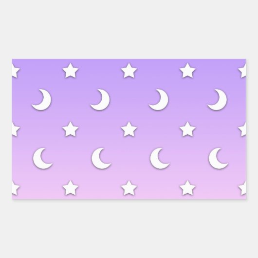 Sticker Rectangulaire Little White Stars and Moons Motif (Devant)
