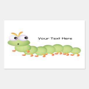 Sticker Rectangulaire Little Worm (personnalisé)