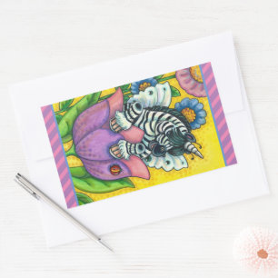 Sticker Rectangulaire LITTLE ZEBO WHIMSYNICKER, Imaginaire UNICORN ZEBRA
