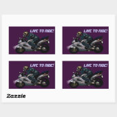 Sticker Rectangulaire Live To Ride Motorbiker (Feuille)