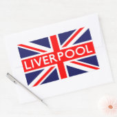 Sticker Rectangulaire Liverpool : Drapeau britannique (Enveloppe)