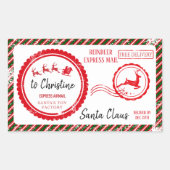 Sticker Rectangulaire Livraison de Noël par Père Noël North Pôle (Devant)