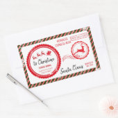Sticker Rectangulaire Livraison de Noël par Père Noël North Pôle (Enveloppe)