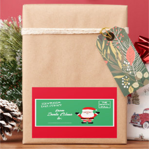 Sticker Rectangulaire Livraison d'Express de Santa Claus Pôle Nord