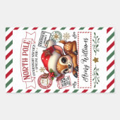 Sticker Rectangulaire Livraison spéciale de Noël de Cerfs mignons de San (Devant)