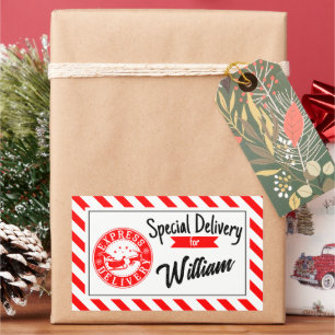 Sticker Rectangulaire Livraison spéciale du Père Noël Cadeau de Noël