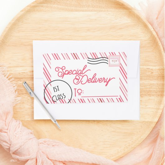 Sticker Rectangulaire Livraison spéciale Festif Cadeau de Noël