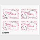 Sticker Rectangulaire Livraison spéciale Festif Cadeau de Noël (Feuille)